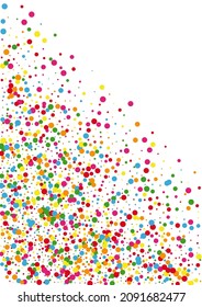 Red Confetti Splash Illustration. Dot Square Texture. Multicolored Carnaval Round. Yellow Blast Circle Background.