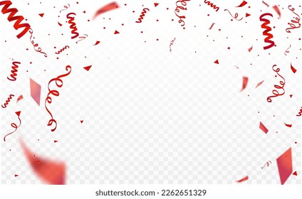 Vector de confetti rojo aislado en fondo transparente