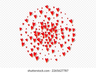 Red Confetti Vector White Backgound. Visual Papercut Concept. Pink Romance Heart Banner.