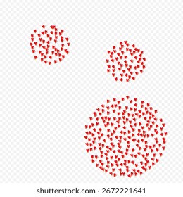 Red Confetti Vector White Backgound. Fly Papercut Poster. Maroon Color Birthday Hearts Pattern.