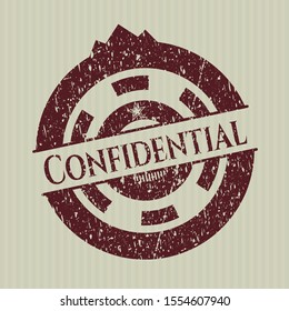 Red Confidential distressed rubber grunge texture seal