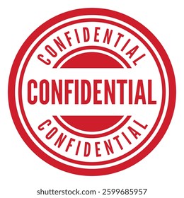 Red Confidential isolated round stamp, sticker, sign vector illustration