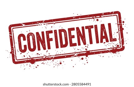 Red confidential stamp mark on white background