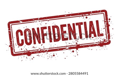 Red confidential stamp mark on white background
