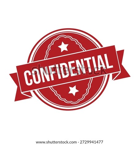 Red confidential stamp vector illustration on white background