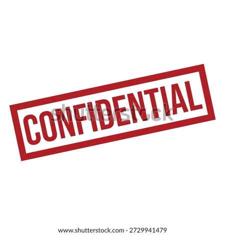 Red confidential stamp vector illustration on white background