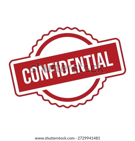 Red confidential stamp vector illustration on white background