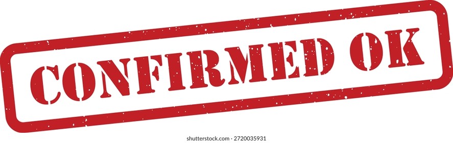Vermelho confirmado ok selo isolado no fundo branco