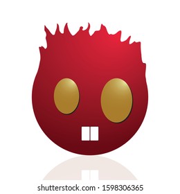 red confused face with fire hair