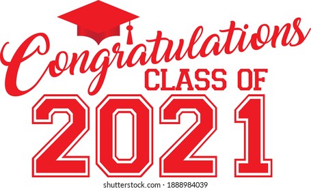 Red Congratulations Class of 2021