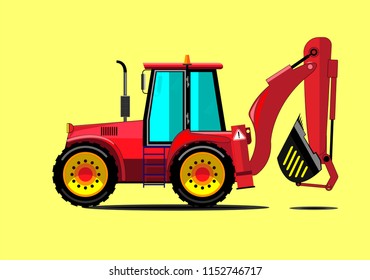 red construction bulldozer