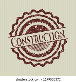 Red Construction rubber grunge seal