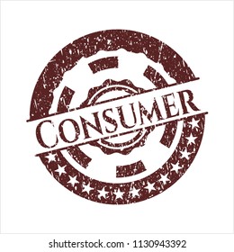Red Consumer grunge stamp