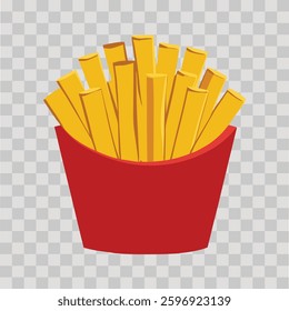 A red container with french fries