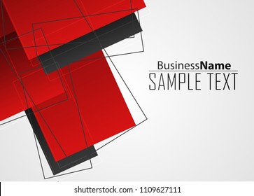 Red contrast abstract technology background. Red corporate design. Abstract tech corporate red design flyer background. Black geometric illustration for flyer, brochures, web graphic design background
