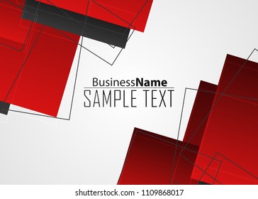 Red contrast abstract technology background. Red corporate design. Abstract tech corporate red design flyer background. Black geometric illustration for flyer, brochures, web graphic design background