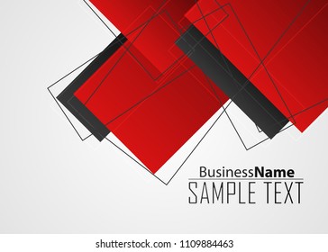 Red contrast abstract technology background. Red corporate design. Abstract tech corporate red design flyer background. Black geometric illustration for flyer, brochures, web graphic design background
