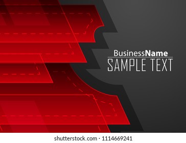 Red contrast abstract technology background. Red corporate design. Abstract tech corporate red design flyer background. Black geometric illustration for flyer, brochures, web graphic design background