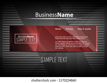 Red contrast abstract technology background. Red corporate design. Abstract tech corporate red design flyer background. Black geometric illustration for flyer, brochures, web graphic design background