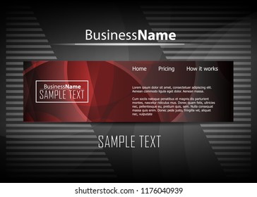 Red contrast abstract technology background. Red corporate design. Abstract tech corporate red design flyer background. Black geometric illustration for flyer, brochures, web graphic design background