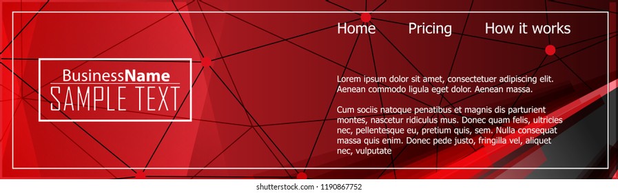 Red contrast abstract technology background. Red corporate design. Abstract tech corporate red design flyer background. Black geometric illustration for flyer, brochures, web graphic design background