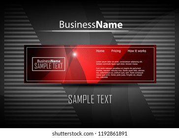 Red contrast abstract technology background. Red corporate design. Abstract tech corporate red design flyer background. Black geometric illustration for flyer, brochures, web graphic design background