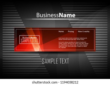 Red contrast abstract technology background. Red corporate design. Abstract tech corporate red design flyer background. Black geometric illustration for flyer, brochures, web graphic design background