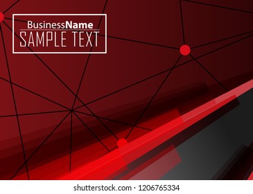 Red contrast abstract technology background. Red corporate design. Abstract tech corporate red design flyer background. Black geometric illustration for flyer, brochures, web graphic design background