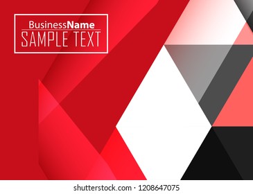 Red contrast abstract technology background. Red corporate design. Abstract tech corporate red design flyer background. Black geometric illustration for flyer, brochures, web graphic design background