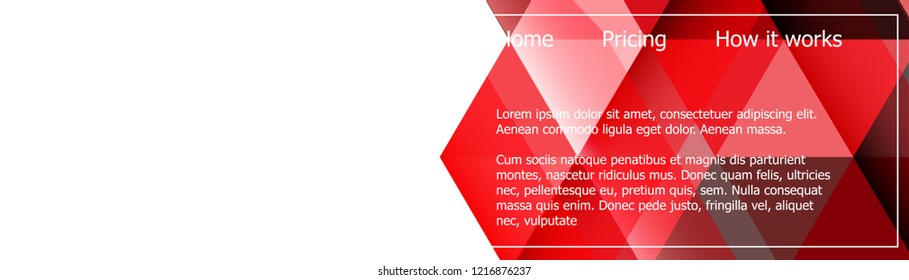 Red contrast abstract technology background. Red corporate design. Abstract tech corporate red design flyer background. Black geometric illustration for flyer, brochures, web graphic design background