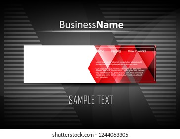 Red contrast abstract technology background. Red corporate design. Abstract tech corporate red design flyer background. Black geometric illustration for flyer, brochures, web graphic design background