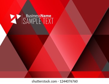 Red contrast abstract technology background. Red corporate design. Abstract tech corporate red design flyer background. Black geometric illustration for flyer, brochures, web graphic design background