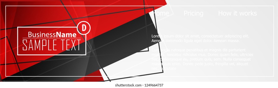 Red contrast abstract technology background. Red corporate design. Abstract tech corporate red design flyer background. Black geometric illustration for flyer, brochures, web graphic design background