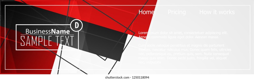 Red contrast abstract technology background. Red corporate design. Abstract tech corporate red design flyer background. Black geometric illustration for flyer, brochures, web graphic design background
