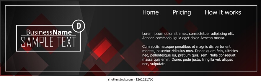 Red contrast abstract technology background. Red corporate design. Abstract tech corporate red design flyer background. Black geometric illustration for flyer, brochures, web graphic design background