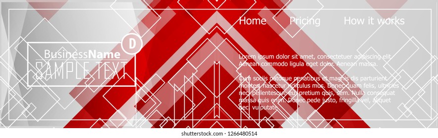 Red contrast abstract technology background. Red corporate design. Abstract tech corporate red design flyer background. Black geometric illustration for flyer, brochures, web graphic design background