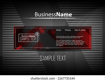 Red contrast abstract technology background. Red corporate design. Abstract tech corporate red design flyer background. Black geometric illustration for flyer, brochures, web graphic design background