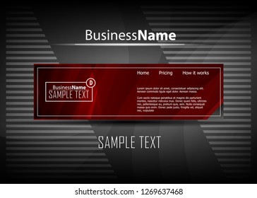 Red contrast abstract technology background. Red corporate design. Abstract tech corporate red design flyer background. Black geometric illustration for flyer, brochures, web graphic design background