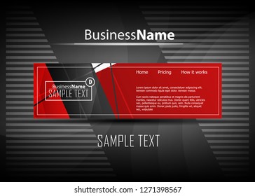 Red contrast abstract technology background. Red corporate design. Abstract tech corporate red design flyer background. Black geometric illustration for flyer, brochures, web graphic design background