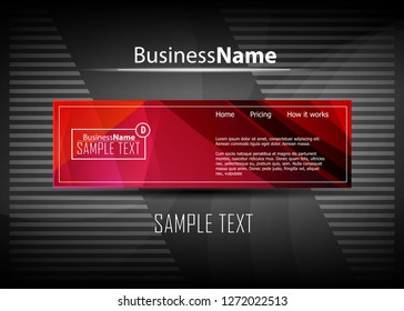 Red contrast abstract technology background. Red corporate design. Abstract tech corporate red design flyer background. Black geometric illustration for flyer, brochures, web graphic design background