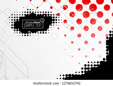 Red contrast abstract technology background. Red corporate design. Abstract tech corporate red design flyer background. Black geometric illustration for flyer, brochures, web graphic design background