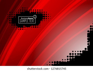 Red contrast abstract technology background. Red corporate design. Abstract tech corporate red design flyer background. Black geometric illustration for flyer, brochures, web graphic design background