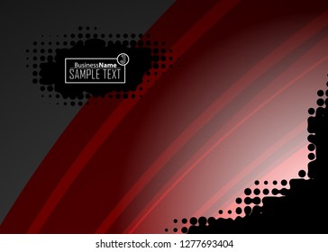 Red contrast abstract technology background. Red corporate design. Abstract tech corporate red design flyer background. Black geometric illustration for flyer, brochures, web graphic design background