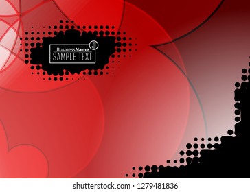 Red contrast abstract technology background. Red corporate design. Abstract tech corporate red design flyer background. Black geometric illustration for flyer, brochures, web graphic design background