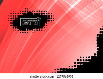 Red contrast abstract technology background. Red corporate design. Abstract tech corporate red design flyer background. Black geometric illustration for flyer, brochures, web graphic design background