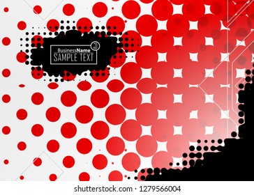 Red contrast abstract technology background. Red corporate design. Abstract tech corporate red design flyer background. Black geometric illustration for flyer, brochures, web graphic design background