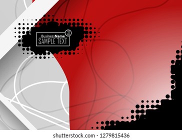 Red contrast abstract technology background. Red corporate design. Abstract tech corporate red design flyer background. Black geometric illustration for flyer, brochures, web graphic design background
