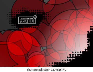 Red contrast abstract technology background. Red corporate design. Abstract tech corporate red design flyer background. Black geometric illustration for flyer, brochures, web graphic design background