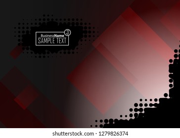 Red contrast abstract technology background. Red corporate design. Abstract tech corporate red design flyer background. Black geometric illustration for flyer, brochures, web graphic design background