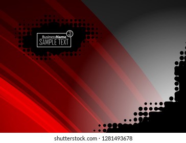 Red contrast abstract technology background. Red corporate design. Abstract tech corporate red design flyer background. Black geometric illustration for flyer, brochures, web graphic design background